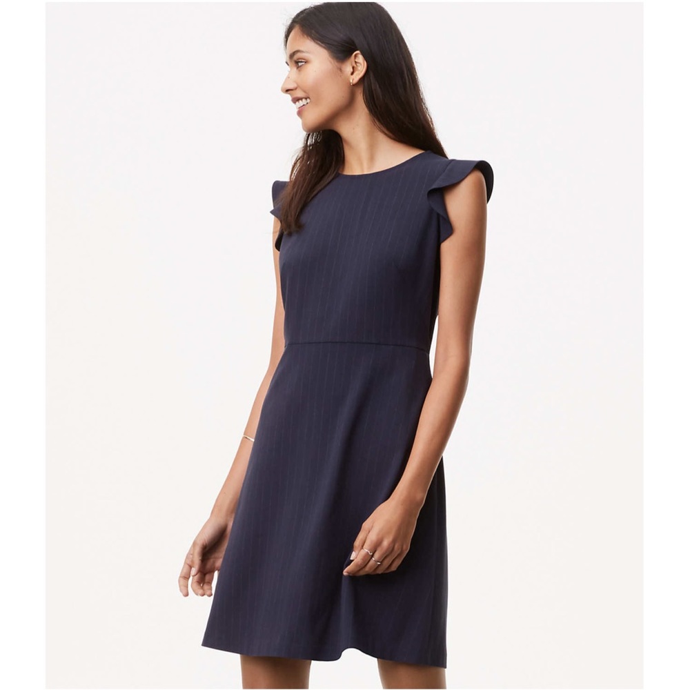 Pinstripe Flutter Dress